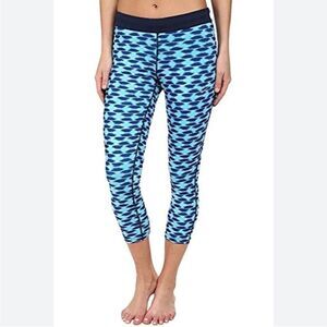 Women’s Nike Relay Dri Fit Blue Foldover Waist Running Cropped Leggings Size‎ M